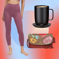 Illustration of a bag, mug, Calkpak Baye Mini and leggings