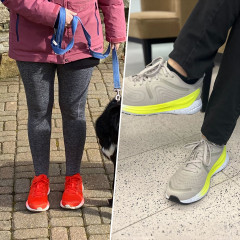 Split image of the new Lululemon sneakers, in two different colors