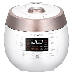 Cuckoo CRP-RT0609FW 6 cup Twin Pressure Plate Rice Cooker &amp; Warmer with High Heat, GABA, Mixed, Scorched, Turbo, Porridge, Baby Food, Steam (Hi/NonPress.) and more, Made in Korea (White)