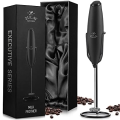 Zulay Executive Series Ultra Premium Gift Milk Frother For Coffee With Improved Stand - Coffee Frother Handheld Foam Maker For Lattes - Electric Milk Frother Handheld For Cappuccino, Frappe, Matcha