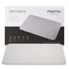 Momo Lifestyle Stone Bath Mat (23.6 X 15.4 Inches) Drytomita (Linen Grey Color) Diatomaceous Earth Bath Mat, Non-Slip Super Absorbent Quick Drying Eco-Friendly Bath Mat Stone 1 Pack