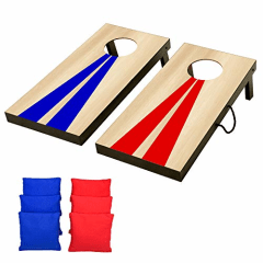 GoSports Portable Junior Size Cornhole Game Set with 6 Bean Bags - Great for Indoor &amp; Outdoor Play (Choose Between Classic or Wood Designs)