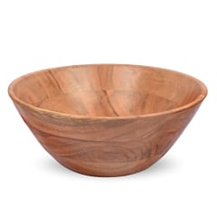 Samhita Acacia Wood Fruit Bowl for Fruits or Salads,Serving Dish Looks Absolute Beautiful With Your Kitchen (10&quot; x 10&quot; X 4&quot;)