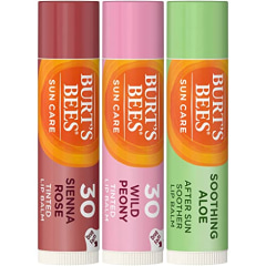 Burt&#039;s Bees SPF Lip Balms - 3 Pack Includes SPF 30 Tinted Lip Balms (2) &amp; Soothing Aloe Lip Balm (1) with Aloe Vera, Coconut Oil &amp; Shea Butter to Moisturize Dry Lips &amp; After Sun Care