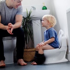 Nuby My Real Potty Training Toilet with Life-Like Flush Button &amp; Sound for Toddlers &amp; Kids, White