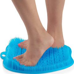 Love, Lori Foot Scrubber for Use in Shower - Foot Cleaner &amp; Shower Foot Massager Foot Care for Men &amp; Women to Soothe Achy Feet - Non Slip Suction (Blue) - Shower Chair Friendly