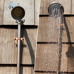 Split image of two different shower heads