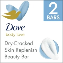 Dove Body Love Hypoallergenic Dryness Relief Bar Soap with Pro Ceramides, 7.5 oz 2 Bars