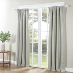 Ecologee Textured Total Blackout Curtains 2 Pack Panel Set - 100% Recycled, Rod Pocket, Taupe, 40&quot;x84&quot;