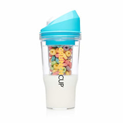 CRUNCHCUP A Portable Cereal Cup - No Spoon. No Bowl. It&#039;s Cereal On The Go, XL Blue