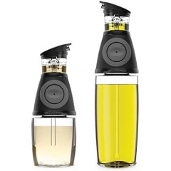 Olive Oil Dispenser - Oil Dispenser Bottle for Kitchen, Oil and Vinegar Dispenser Set, Olive Oil Bottles for Kitchen - Coffee Syrup Dispenser, Mouthwash Dispenser, 2 Pack (Glass Bottles)