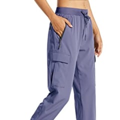 Libin Women&#039;s Cargo Joggers Lightweight Quick Dry Hiking Pants Athletic Workout Lounge Casual Outdoor, Heron XS