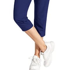 MOCOLY Women&#039;s Hiking Capris Pants Outdoor Lightweight Quick Dry Water Resistant SPF UPF 50 Cargo Pants with Zipper Pockets Navy XXL