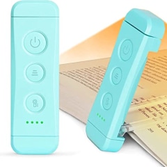 Glocusent USB Rechargeable Book Light for Reading in Bed, Portable Clip-on LED Reading Light, 3 Amber Colors &amp; 5 Brightness Dimmable, Compact &amp; Long Lasting, Perfect for Book Lovers, Kids