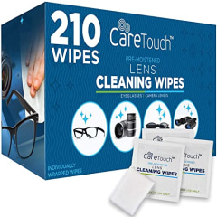 Care Touch Lens Cleaning Wipes for Eyeglasses, Pack of 210 - Eyeglass Wipes Individually Wrapped, Eye Glass Cleaning, Lenses Wipes for Glasses/Sunglasses