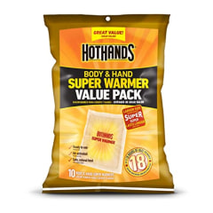 HotHands Body &amp; Hand Super Warmers - Long Lasting Natural Odorless Air Activated Warmers - Up to 18 Hours of Heat - 10 Individual Warmers