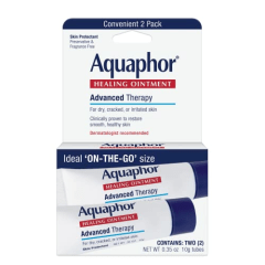 Aquaphor Healing Ointment Advanced Therapy Skin Protectant, Dry Skin Body Moisturizer, 0.35 Oz Tube, Pack of 2