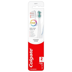 Colgate Total Active Prevention Foaming Clean Soft Toothbrush (2 Pack)