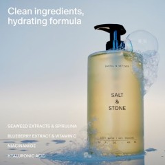 PBDD 2025 BACON - Salt &amp; Stone Antioxidant-Rich Body Wash - Santal &amp; Vetiver | Cleanse, Nourish &amp; Soften Skin with Niacinamide &amp; Hyaluronic Acid | Free From Parabens, Sulfates &amp; Phthalates (15.2 fl oz)