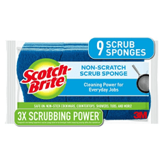 Scotch-Brite Non-Scratch Scrub Sponges, For Washing Dishes and Cleaning Kitchen, 9 Scrub Sponges