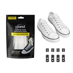 Xpand No Tie Shoelaces System with Elastic Laces - One Size Fits All Adult and Kids Shoes, White