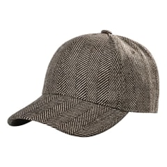 BOTVELA Men's Herringbone Tweed Baseball Cap Wool Blend Fitted Hat (New Herringbone Light Coffee, 7 3/4)