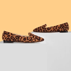 MUSSHOE Flat Shoes Women Pointed Toe Comfortable Women's Flats, Leopard Suede 7.5