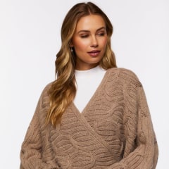 Wraparound Cable Knit Sweater