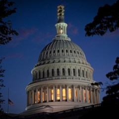 Night falls at the Capitol on Tuesday, Oct. 3, 2023.