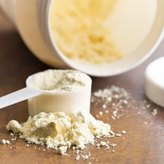 Whey protein in scoop