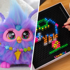 Furby and Lite Brite Toys side by side