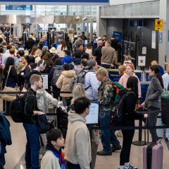 TSA line.