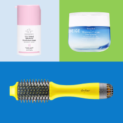 LANEIGE Water Bank Moisture Cream, VOLUSPA Goji & Tarocco Orange Glass Jar Candle, Drunk Elephant T.L.C. Sukari Babyfacial(TM) AHA + BHA Mask, and Drybar Double Shot Hairdryer