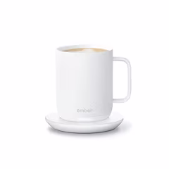 Ember Temperature Control Smart Mug 2, 10 oz, White, 1.5-hr Battery Life - App Controlled Heated Coffee Mug - Improved Design