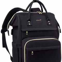 LOVEVOOK Laptop Backpack for Women Fashion Travel Bags Business Computer Purse Work Bag with USB Port, Black, 14-Inch