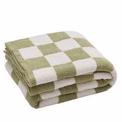 YIRUIO Throw Blankets Checkerboard Grid Chessboard Gingham Warmer Comfort Plush Reversible Microfiber Cozy Decor for Home Bed Couch(sage Green, 51''x63'')