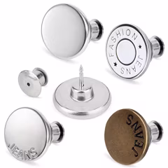 TOOVREN Upgraded 8 Sets Button Pins for Jeans Pants