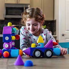 Blockaroo Magnetic Foam Building Blocks - STEM Construction Toy for Girls &amp; Boys, Soft Foam Blocks Develop Early Learning Skills, The Ultimate Bath Toys for Toddlers &amp; Kids - Critter Set