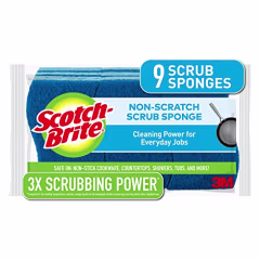 Scotch-Brite Non-Scratch Scrub Sponges, For Washing Dishes and Cleaning Kitchen, 9 Scrub Sponges