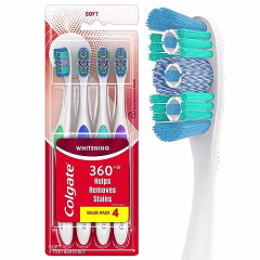 Colgate 360 Optic White Whitening Toothbrush (4-Pack)
