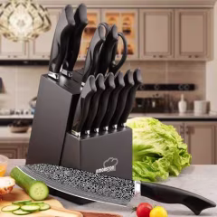 Kitchen Knife Set with Sharpener Block