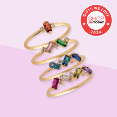 Caitlyn Minimalist Personalized Cluster Baguette Birthstone Ring