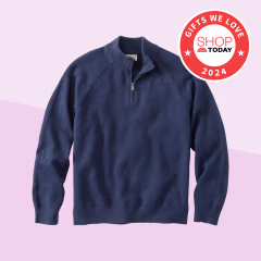 L.L.Bean Men's Wicked Soft Cotton/Cashmere Quarter-Zip Sweater 
