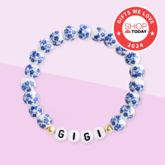 Names for Good Blue Porcelain Floral Bracelet