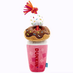Dunkin'® Strawberry Dragonfruit Refresher & Donuts Plush Tug Dog Toy