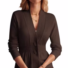 Lightweight Long Sleeve Peplum Cardigan