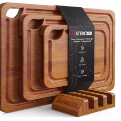 Astercook Deep-Carbonized Bamboo Cutting Boards