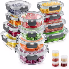 Taimasi Glass Food Storage Container Set (34 Piece)
