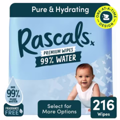 Rascals 99% Water Premium Wipes