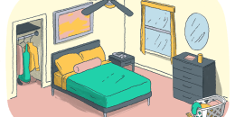 Illustration of a bedroom